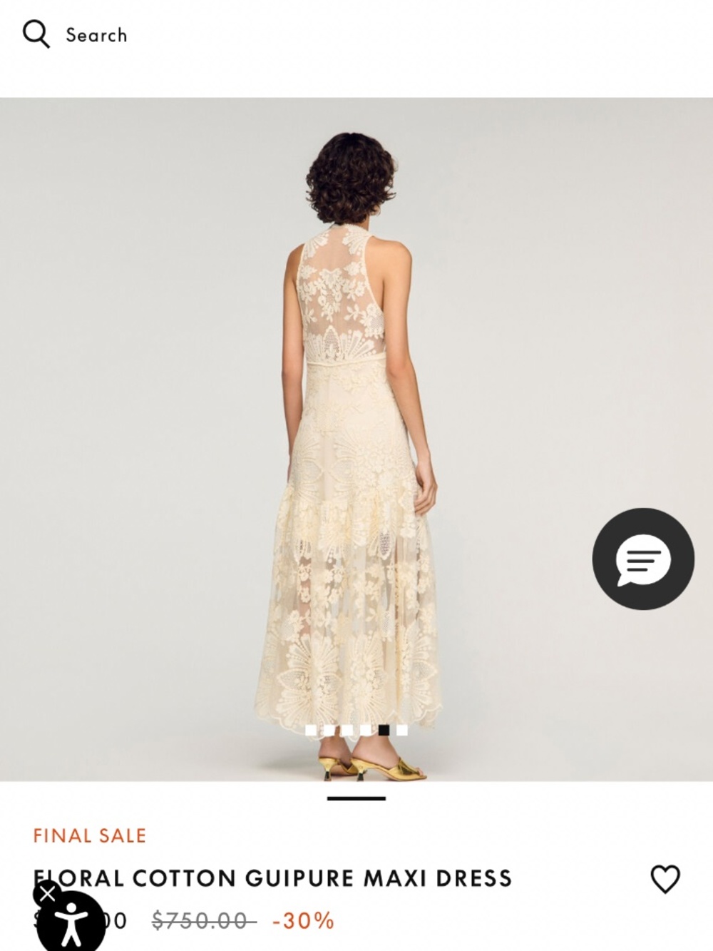 Sandro Floral Cotton Guipure maxi dress - Picture 2 of 6